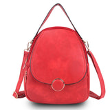 Backpack Red Rounded Small Handbag for Women