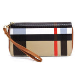 Plaid Check Printed Zip Around Wallet Wristlet - Fashionistas Showroom
