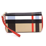 Plaid Check Printed Zip Around Wallet Wristlet - Fashionistas Showroom