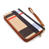 Plaid Check Printed Zip Around Wallet Wristlet - Fashionistas Showroom