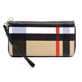 Plaid Check Printed Zip Around Wallet Wristlet - Fashionistas Showroom