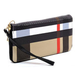 Plaid Check Printed Zip Around Wallet Wristlet - Fashionistas Showroom