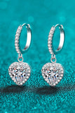 Moissanite Heart-Shaped Drop Earrings - Fashionistas Showroom EARRINGS