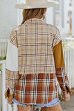 Plaid Color Block Dropped Shoulder Shacket - Fashionistas Showroom