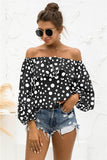 Polka Dot Off-Shoulder Layered Blouse - Fashionistas Showroom