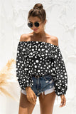 Polka Dot Off-Shoulder Layered Blouse - Fashionistas Showroom