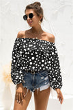 Polka Dot Off-Shoulder Layered Blouse - Fashionistas Showroom