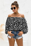 Polka Dot Off-Shoulder Layered Blouse - Fashionistas Showroom