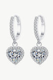 Moissanite Heart-Shaped Drop Earrings - Fashionistas Showroom EARRINGS