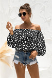 Polka Dot Off-Shoulder Layered Blouse - Fashionistas Showroom