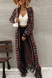 Multicolored Open Front Fringe Hem Cardigan - Fashionistas Showroom Cardigan