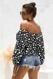 Polka Dot Off-Shoulder Layered Blouse - Fashionistas Showroom