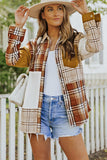 Plaid Color Block Dropped Shoulder Shacket - Fashionistas Showroom