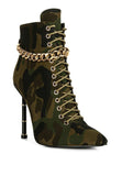 Moulin Ringed Stiletto Camouflage Ankle Boot - Fashionistas Showroom Heels