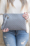 Quilted Wristlet Clutch - Fashionistas Showroom HANDBAGS