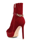 ZEPPELIN High Platform Velvet Ankle Boots - Fashionistas Showroom Heels