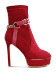 ZEPPELIN High Platform Velvet Ankle Boots - Fashionistas Showroom Heels